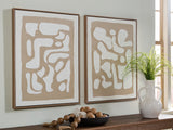 Furniture City Biloxi - Ashley Furniture - Waldett Wall Decor - Wall Art Set (Set of 2) / Beige/White - A8000503