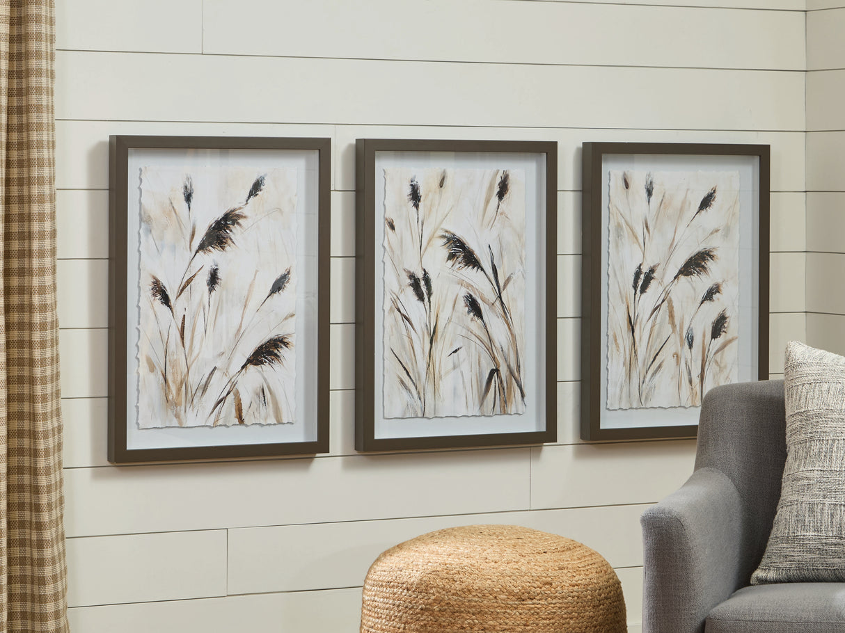 Furniture City Biloxi - Ashley Furniture - Honslow Wall Decor - Wall Art Set (3/CN) / Brown/Black/White - A8000506