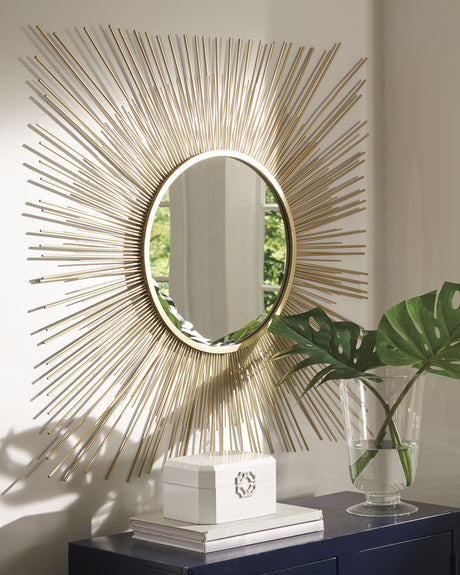 Furniture City Biloxi - Ashley Furniture - Elspeth Mirror - Accent Mirror / Gold Finish - A8010124