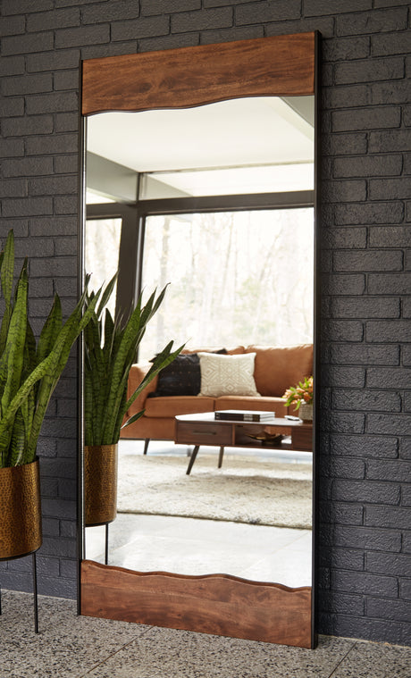 Furniture City Biloxi - Ashley Furniture - Panchali Mirror - Floor Mirror / Brown/Black - A8010197