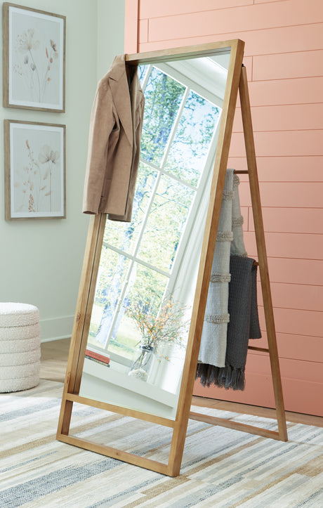 Furniture City Biloxi - Ashley Furniture - Devford Mirror - Floor Mirror / Brown - A8010341