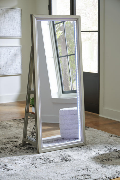 Furniture City Biloxi - Ashley Furniture - Evesen Mirror - Floor Standing Mirror/Storage - A8010380