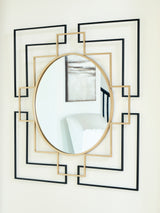 Furniture City Biloxi - Ashley Furniture - Oceanal Mirror - Accent Mirror / Black/Gold Finish - A8010394
