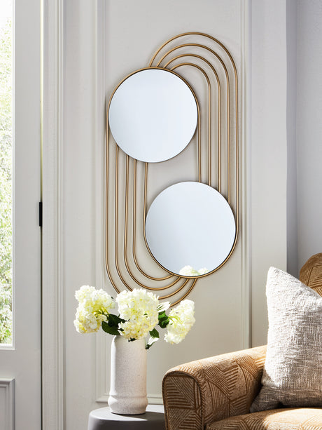 Furniture City Biloxi - Ashley Furniture - Warrenley Mirror - Accent Mirror / Gold Finish - A8010401