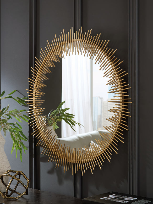 Furniture City Biloxi - Ashley Furniture - Wainport Mirror - Accent Mirror / Gold Finish - A8010405