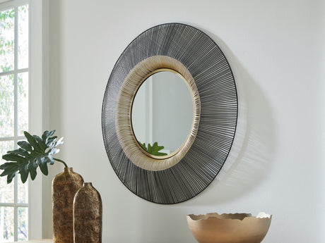 Furniture City Biloxi - Ashley Furniture - Dallmen Mirror - Accent Mirror / Black/Gold Finish - A8010407