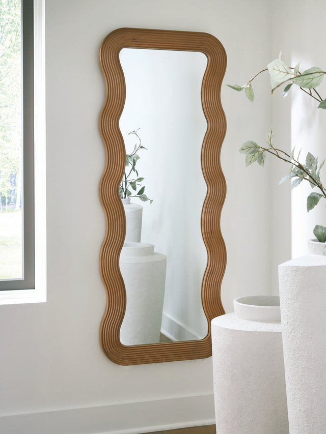 Furniture City Biloxi - Ashley Furniture - Ellisonville Mirror - Floor Mirror / Brown - A8010413