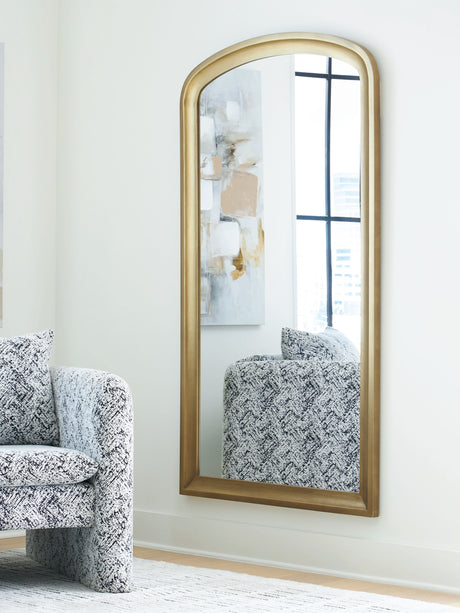 Furniture City Biloxi - Ashley Furniture - Fintan Mirror - Floor Mirror / Gold Finish - A8010436