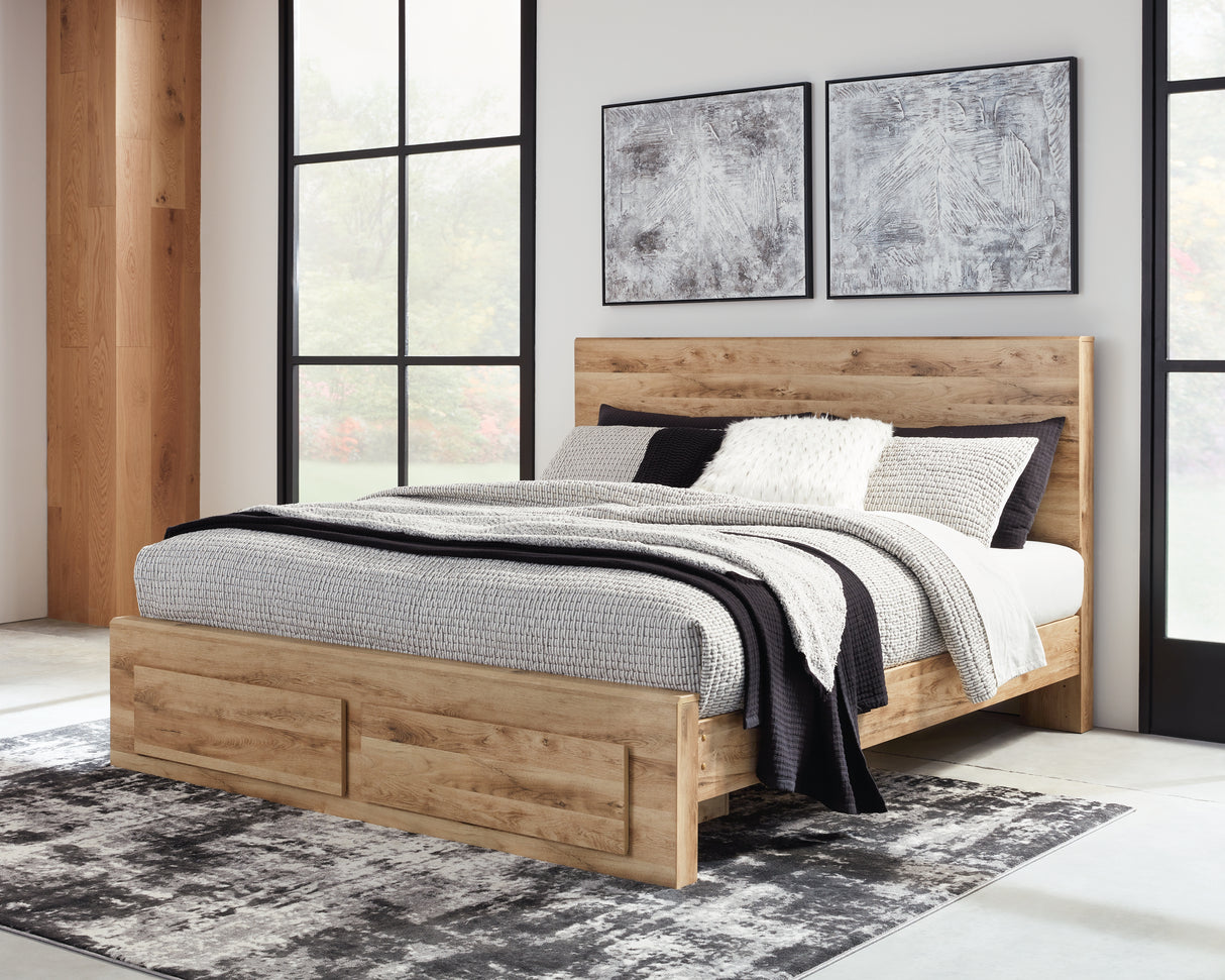 Furniture City Biloxi - Ashley Furniture - Hyanna Bedroom - Queen Panel Storage Bed / Tan Brown - B1050B4