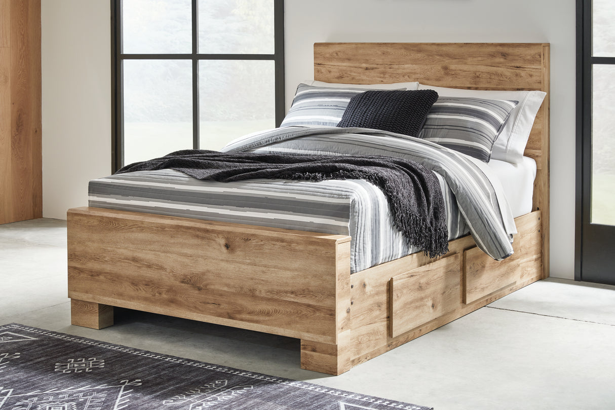 Furniture City Biloxi - Ashley Furniture - Hyanna Bedroom - Full Panel Bed with 2 Side Storage / Tan Brown - B1050B29