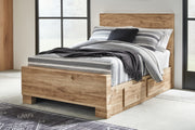 Furniture City Biloxi - Ashley Furniture - Hyanna Bedroom - Full Panel Bed with 1 Side Storage / Tan Brown - B1050B25