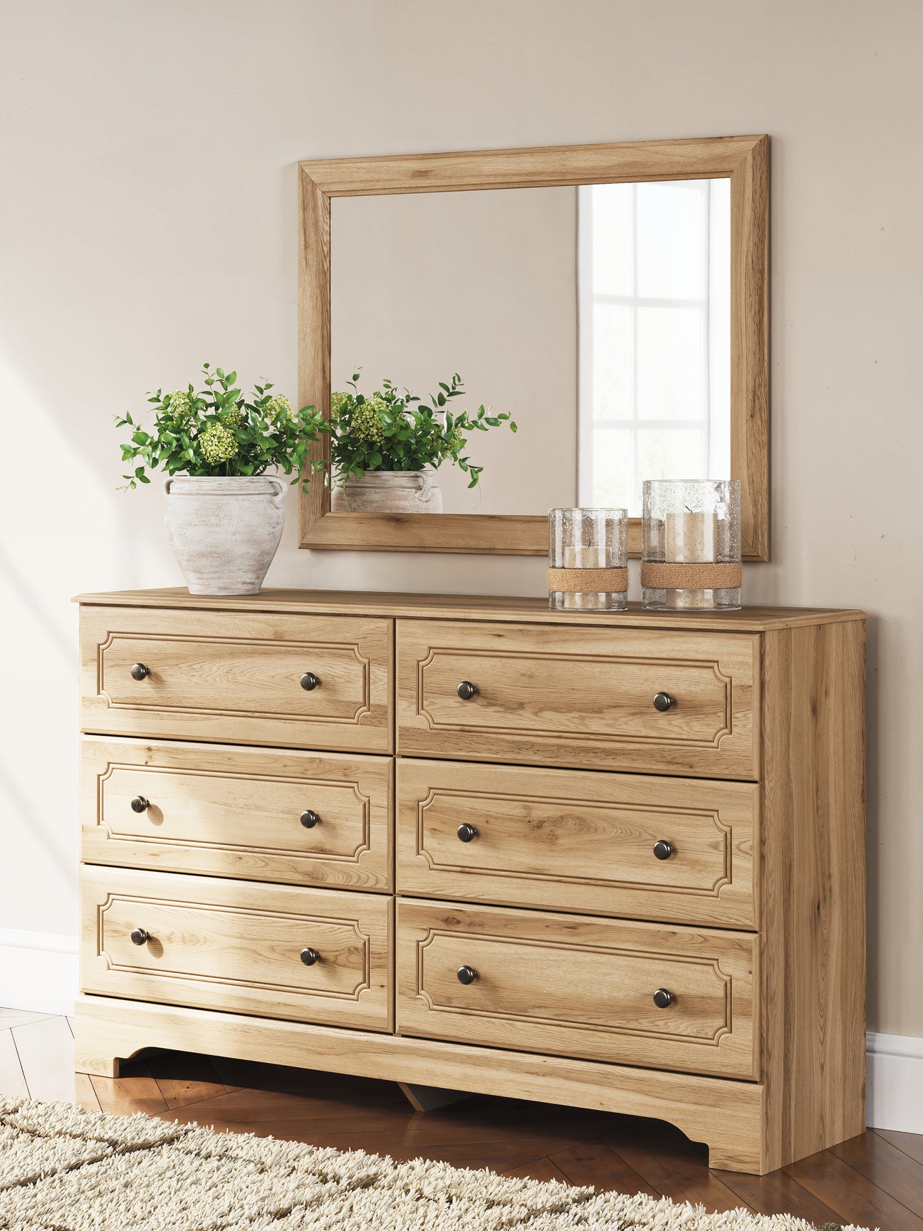 Furniture City Biloxi - Ashley Furniture - Aleaport Bedroom - Dresser and Mirror / Warm Brown - PCB1075B1