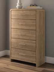Furniture City Biloxi - Ashley Furniture - Gramburg Bedroom - Five Drawer Chest / Warm Natural Brown - PCB1121-46