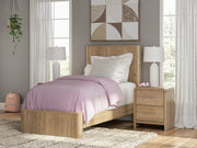 Furniture City Biloxi - Ashley Furniture - Gramburg Bedroom - Twin Panel Platform Bed / Warm Natural Brown - PCB1121B8