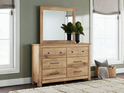 Furniture City Biloxi - Ashley Furniture - Makidern Bedroom - Dresser and Mirror / Tan - PCB1170B1