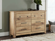 Furniture City Biloxi - Ashley Furniture - Makidern Bedroom - Six Drawer Dresser / Tan - PCB1170-31