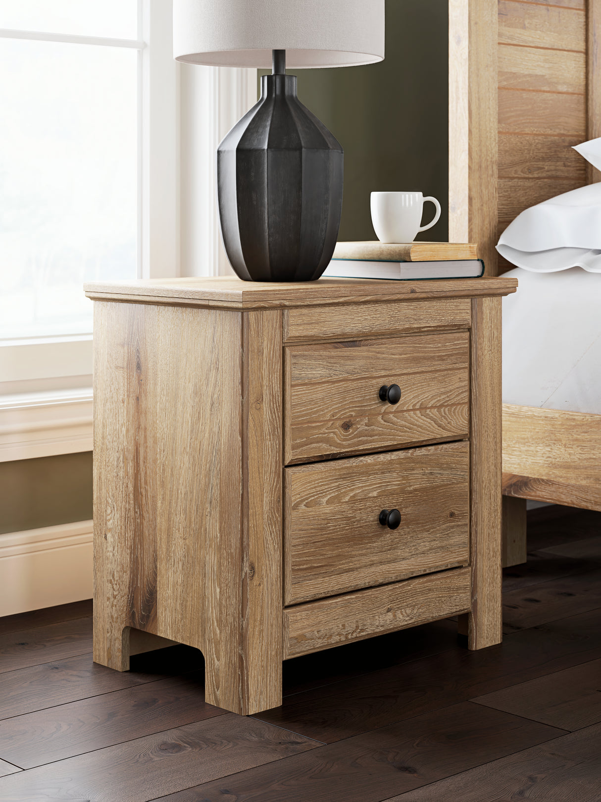 Furniture City Biloxi - Ashley Furniture - Makidern Bedroom - Two Drawer Night Stand / Tan - PCB1170-92