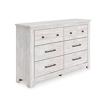 Furniture City Biloxi - Ashley Furniture - Makidern Bedroom - Six Drawer Dresser / Whitewash - PCB1171-31
