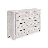 Furniture City Biloxi - Ashley Furniture - Makidern Bedroom - Six Drawer Dresser / Whitewash - PCB1171-31