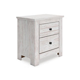 Furniture City Biloxi - Ashley Furniture - Makidern Bedroom - Two Drawer Night Stand / Whitewash - PCB1171-92