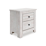 Furniture City Biloxi - Ashley Furniture - Makidern Bedroom - Two Drawer Night Stand / Whitewash - PCB1171-92