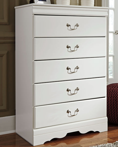 Furniture City Biloxi - Ashley Furniture - Anarasia Bedroom - Two Drawer Night Stand / White - B129-92