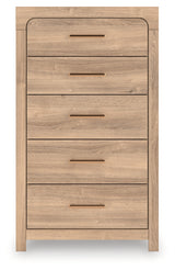 Furniture City Biloxi - Ashley Furniture - Kinlanni Bedroom - Five Drawer Chest / Tan - PCB1360-46