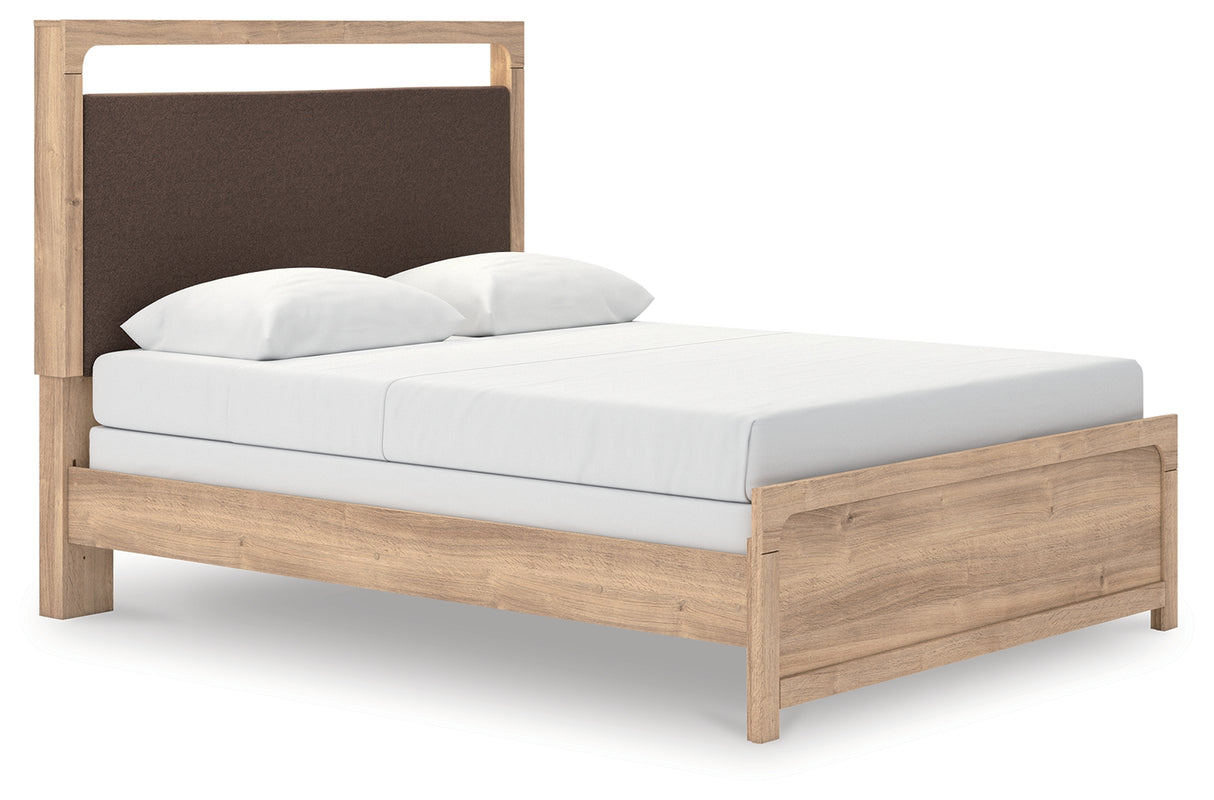 Furniture City Biloxi - Ashley Furniture - Kinlanni Bedroom - Queen Upholstered Panel Bed / Tan - PCB1360B4