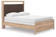 Furniture City Biloxi - Ashley Furniture - Kinlanni Bedroom - Queen Upholstered Panel Bed / Tan - PCB1360B4