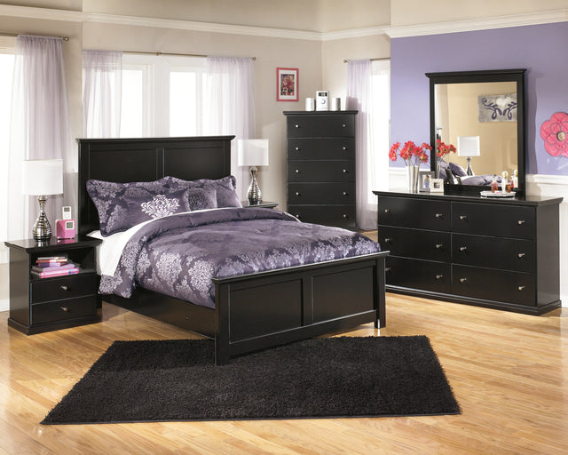 Furniture City Biloxi - Ashley Furniture - Maribel Bedroom - One Drawer Night Stand / Black - B138-91