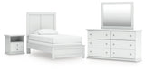 Furniture City Biloxi - Ashley Furniture - Bostwick Shoals Twin Panel Bed, Dresser, Mirror and Nightstand - Twin Panel Bed, Dresser, Mirror and Nightstand - B139B60