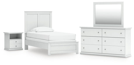 Furniture City Biloxi - Ashley Furniture - Bostwick Shoals Twin Panel Bed, Dresser, Mirror and Nightstand - Twin Panel Bed, Dresser, Mirror and Nightstand - B139B60