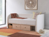 Furniture City Biloxi - Ashley Furniture - Arloster Bedroom - Full Upholstered Day Bed with Storage / Tan/White - PCB1566B11