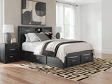 Furniture City Biloxi - Ashley Furniture - Stabotta Bedroom - Queen Bookcase Bed with Storage / Black - PCB1755B7