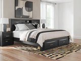 Furniture City Biloxi - Ashley Furniture - Stabotta Bedroom - King Bookcase Storage Bed / Black - PCB1755B10