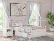 Furniture City Biloxi - Ashley Furniture - Kozlani Bedroom - Full Upholstered Panel Bed with Storage / White - PCB1819B18