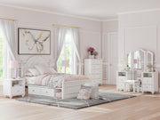 Furniture City Biloxi - Ashley Furniture - Kozlani Bedroom - Full Upholstered Panel Bed / White - PCB1819B6