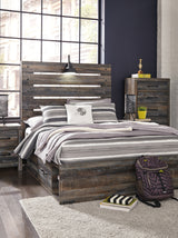 Furniture City Biloxi - Ashley Furniture - Drystan Bedroom - Full Panel Bed with 4 Storage Drawers / Multi - B211B12