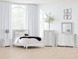 Furniture City Biloxi - Ashley Furniture - Zyniden Bedroom - Queen Upholstered Panel Bed / Silver - B2114B2