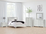 Furniture City Biloxi - Ashley Furniture - Zyniden Bedroom - Queen Upholstered Panel Bed / Silver - B2114B2