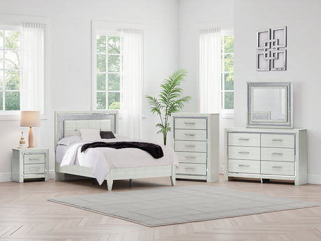 Furniture City Biloxi - Ashley Furniture - Zyniden Bedroom - Five Drawer Chest / Silver - B2114-46