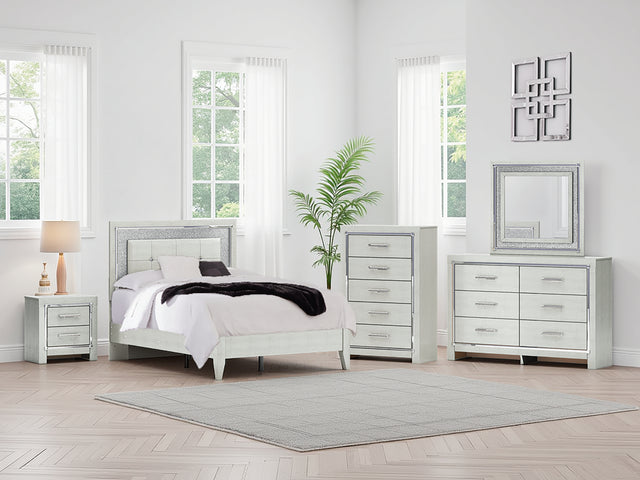Furniture City Biloxi - Ashley Furniture - Zyniden Bedroom - Five Drawer Chest / Silver - B2114-46