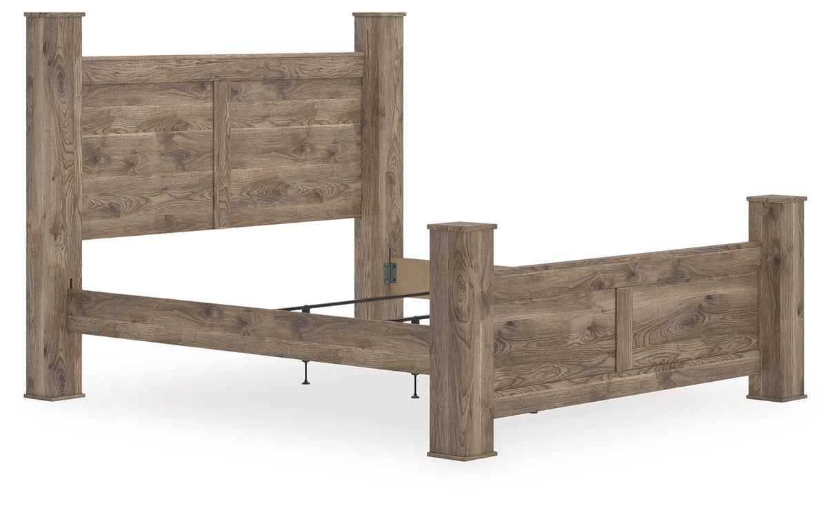 Furniture City Biloxi - Ashley Furniture - Rusticott Bedroom - King Poster Bed / Brown - PCB2260B7