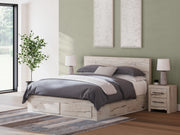 Furniture City Biloxi - Ashley Furniture - Lawroy Bedroom - King Panel Storage Bed / Light Natural - B2310B14