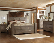 Furniture City Biloxi - Ashley Furniture - Juararo Bedroom - Queen Poster Bed / Dark Brown - B251B3