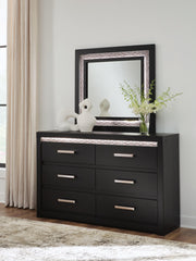 Furniture City Biloxi - Ashley Furniture - Shoralli Bedroom - Dresser and Mirror / Black - B2611B1