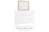 Furniture City Biloxi - Ashley Furniture - Bellaby Bedroom - Bedroom Mirror / Whitewash - B331-36