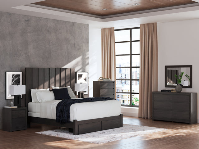 Furniture City Biloxi - Ashley Furniture - Fraluna Bedroom - Two Drawer Night Stand / Charcoal - PCB3370-92