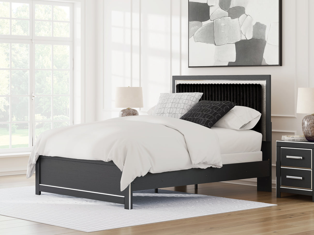 Furniture City Biloxi - Ashley Furniture - Zuraleus Bedroom - Queen Upholstered Panel Bed / Black - PCB3380B6