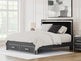 Furniture City Biloxi - Ashley Furniture - Zuraleus Bedroom - King Upholstered Panel Storage Bed / Black - PCB3380B11